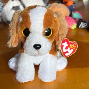 Ty Beanie Babies Brown & White Puppy Plush